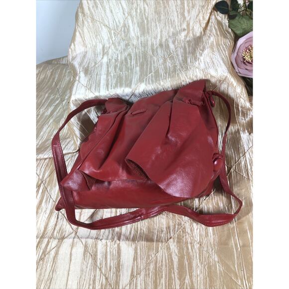 Chanta Women Fancy Red Genuine Leather Crossbody Messenger Handbag Whimsigoth - Picture 2 of 10